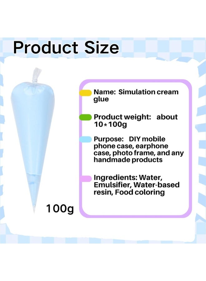 DUNISO Whipped Cream Glue Clay, DIY Making Art Craft Kit with Piping Tip for Handmade Phone Case, Mirror, Jewelry, Accessories, Homemade Decoration (White) - Image 2